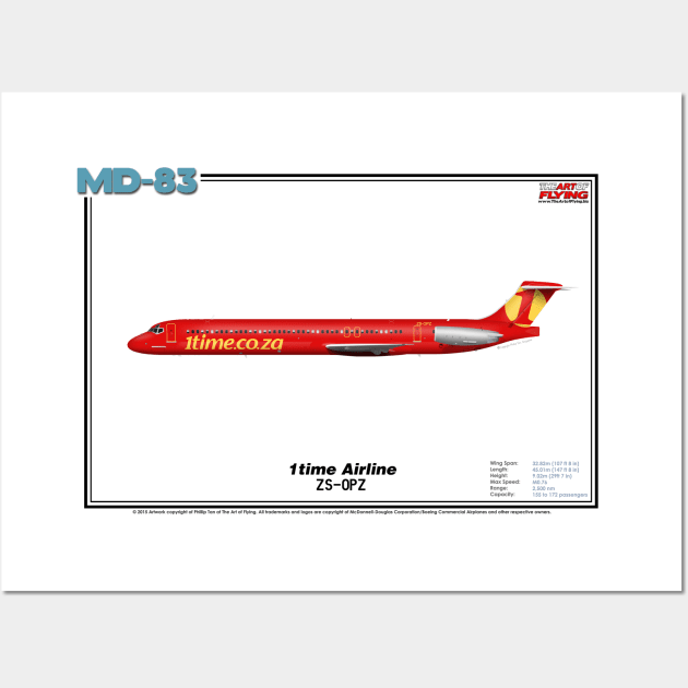 McDonnell Douglas MD-83 - 1time Airline (Art Print) Wall Art by TheArtofFlying